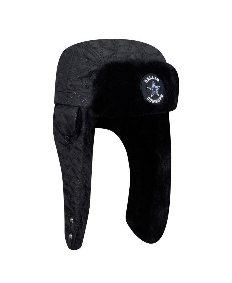 Men's Black Dallas Cowboys Quilted Trapper Hat