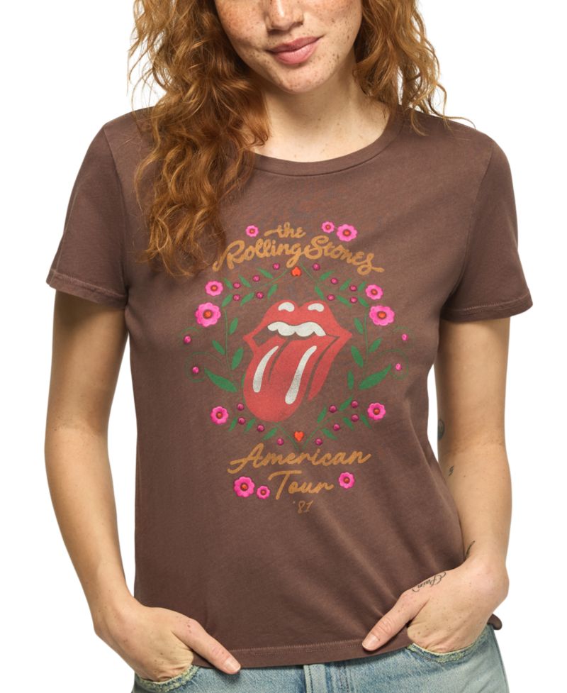Women's The Rolling Stones American Tour Classic Crew neck Graphic Retro T-Shirt