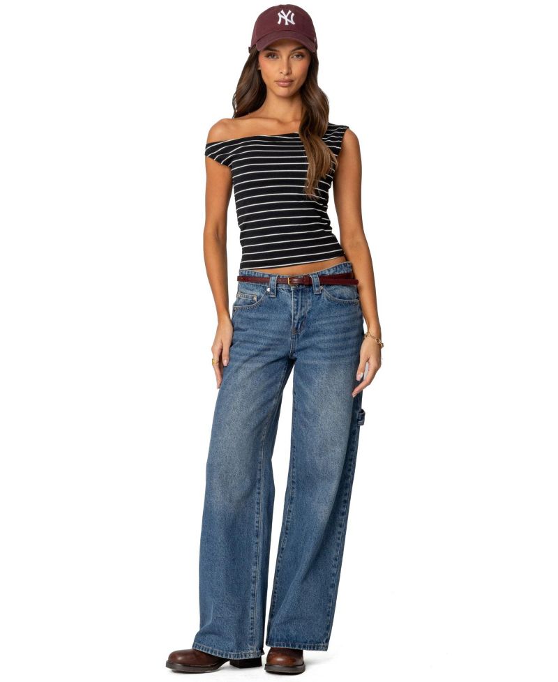 Women's Keryn Striped Asymmetric Top