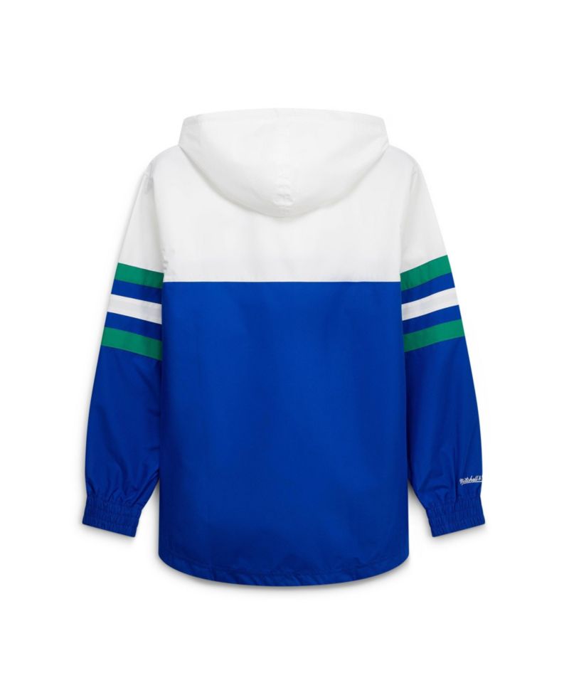 Men's Royal Seattle Seahawks Head Coach Anorak Quarter-Zip Windbreaker Jacket