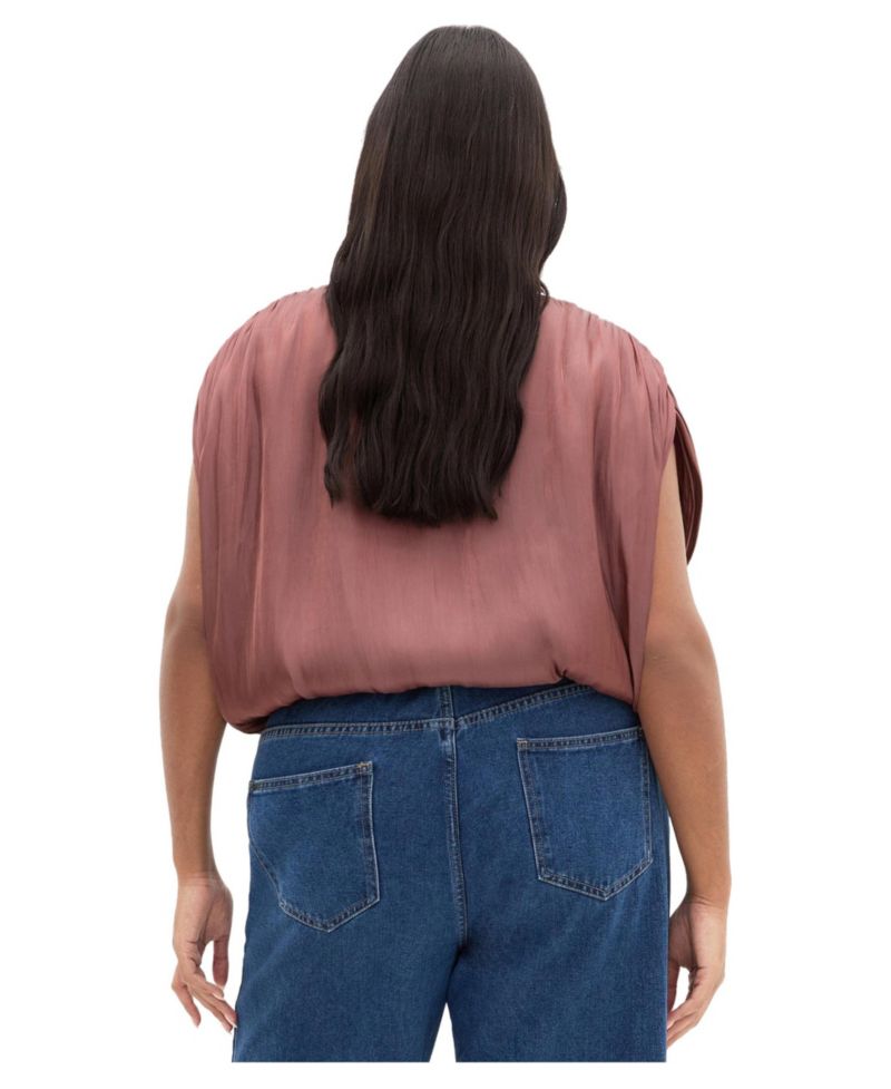 Plus Size Camilla Drawstring Hem Detail Gathered Shoulder Detail Top