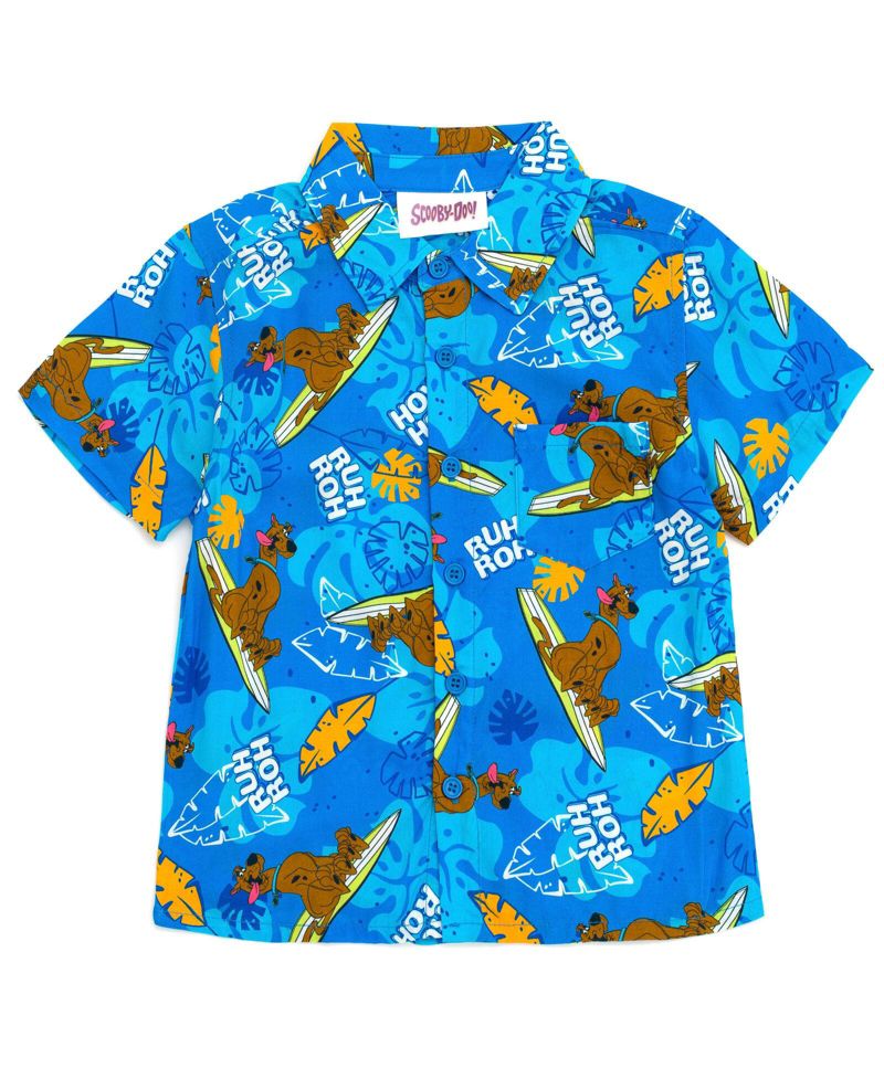 Toddler Boys Scooby-Doo Hawaiian Button Down Dress Shirt