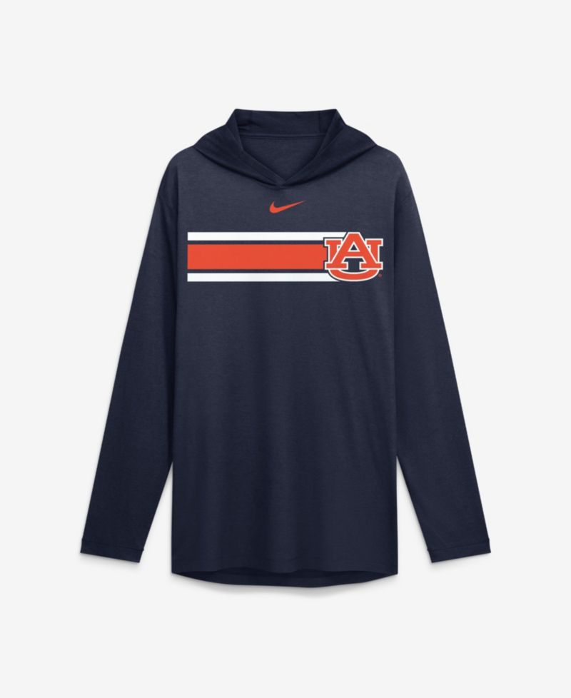 Men's Navy Auburn Tigers Primetime Pattern Tri-Blend Dri-FIT Long Sleeve Hooded T-Shirt