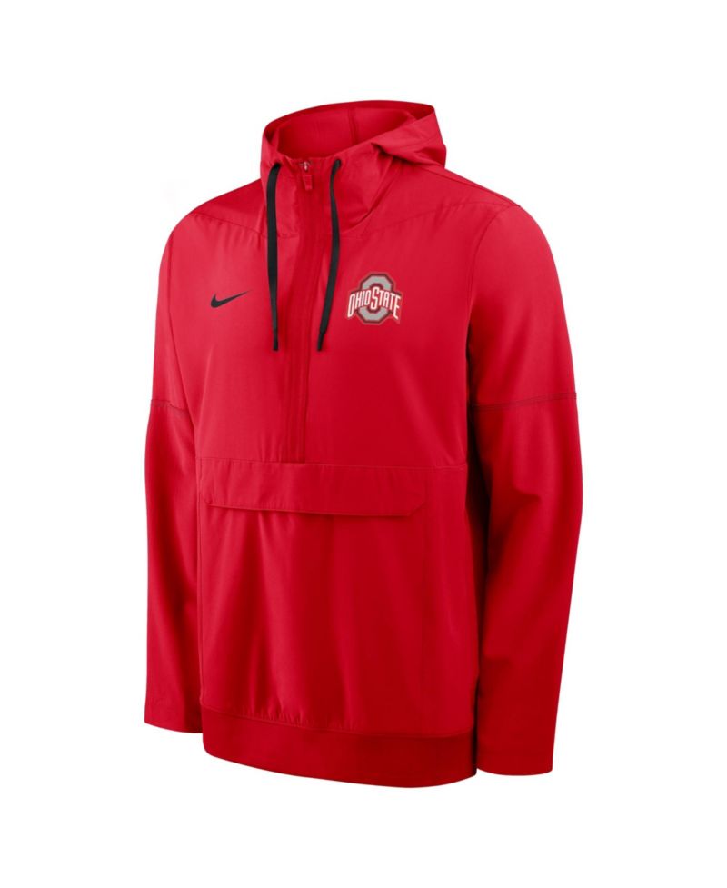 Men's Black Ohio State Buckeyes 2026 Sideline Anorak Half-Zip Hooded Jacket