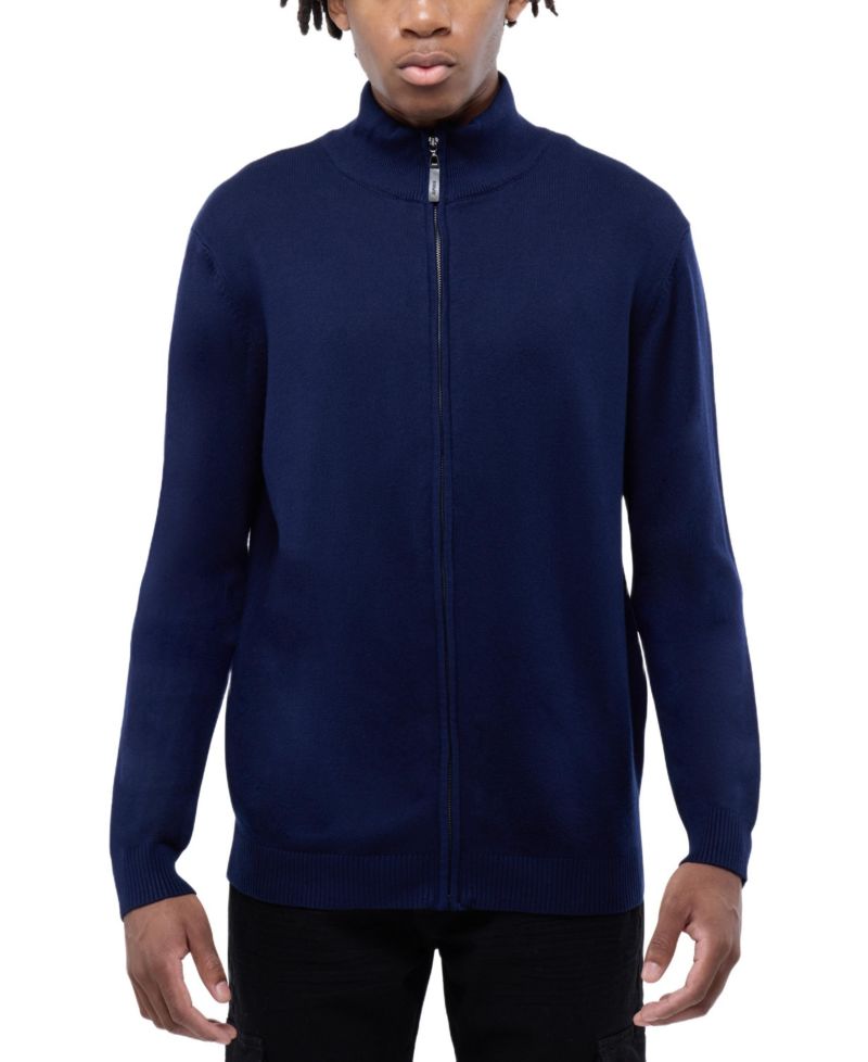 X RAY Men's Full Zip Mock Neck Sweater