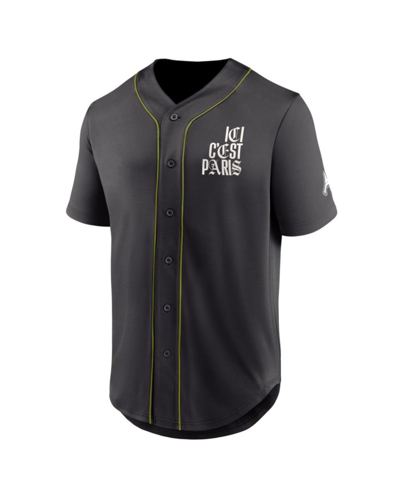Men's Paris Saint-Germain Oversized V-Neck Baseball Jersey