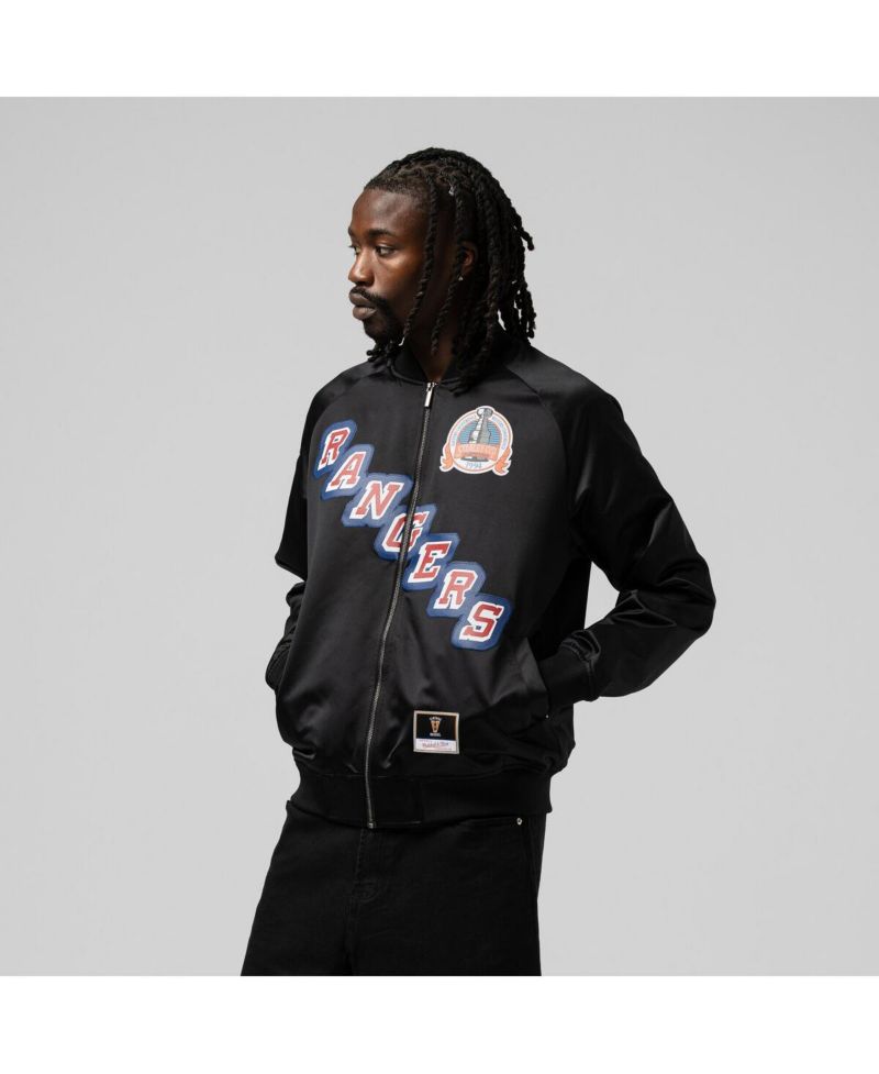 Men's and Women's Mark Messier Black New York Rangers Maxxed Out Full-Zip Satin Jacket