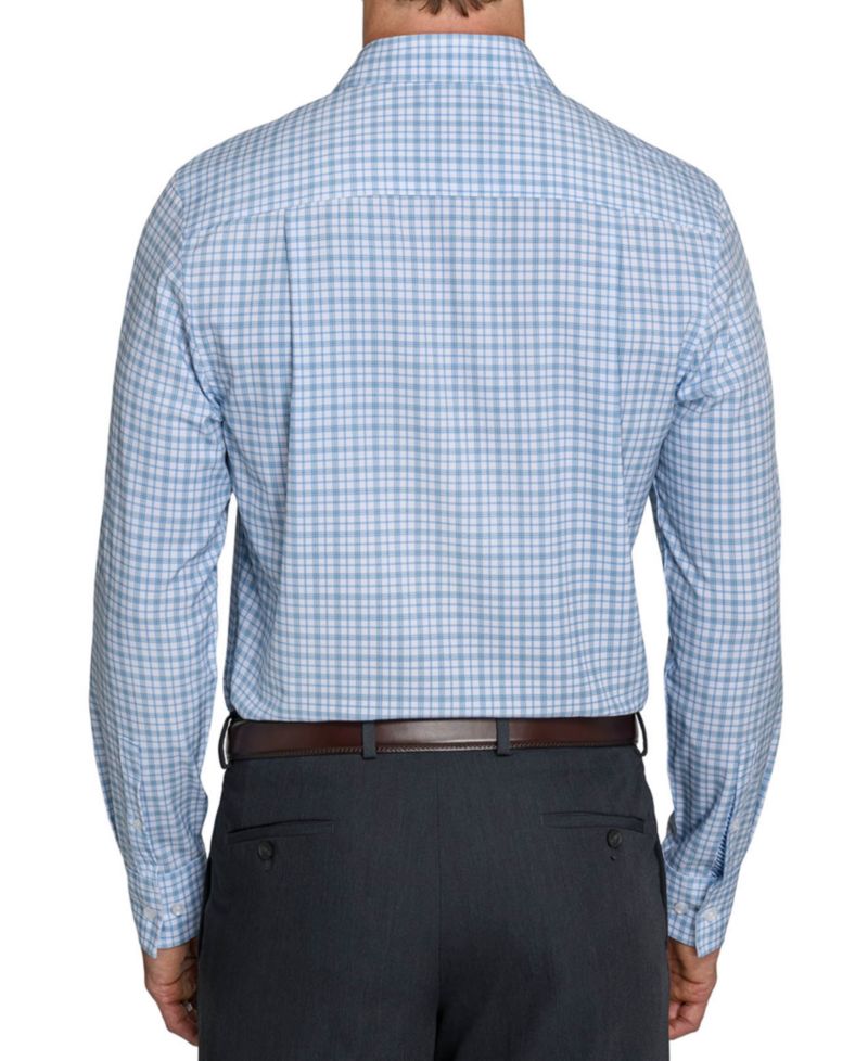 Men's Fern and Flora Slim-Fit Plaid Wrinkle-Free Dress Shirt