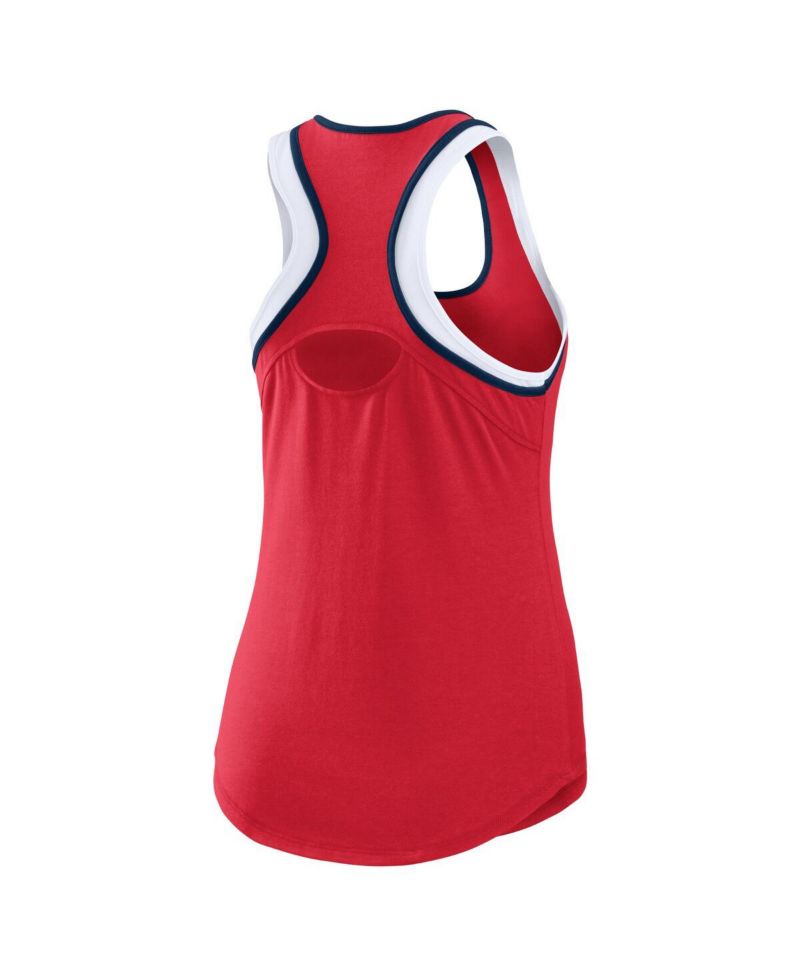 Women's Red Los Angeles Angels Color Block Racerback Tank Top