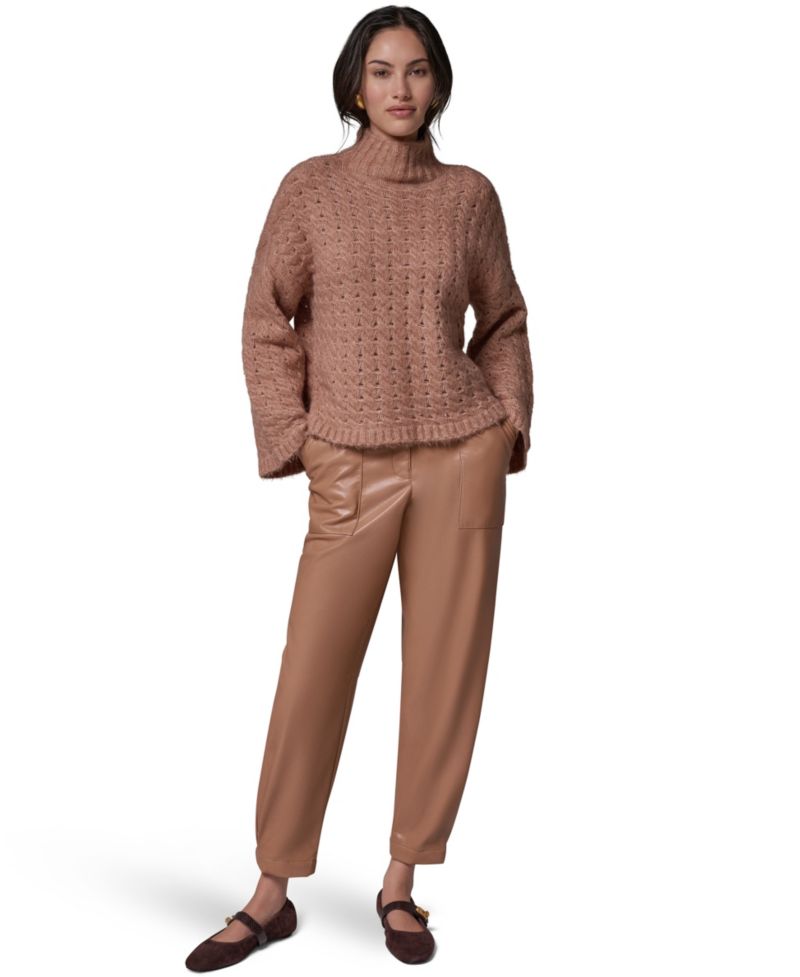 Women's Basket-Weave Knit Cable Sweater