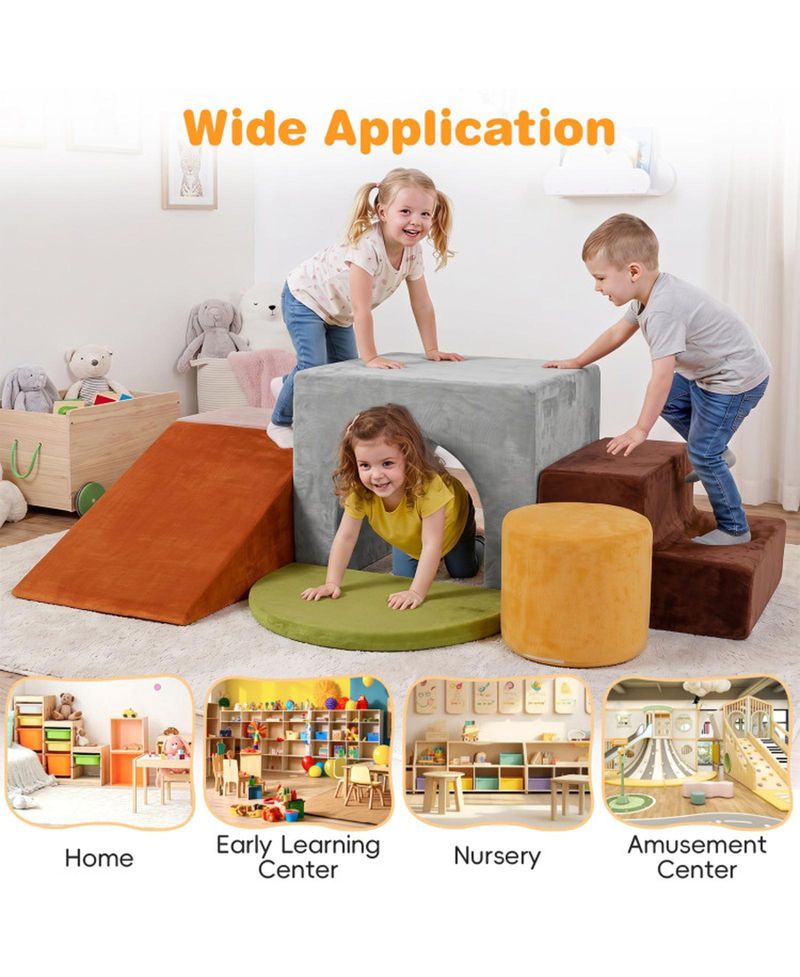 6-Piece Foam Climbing Blocks Set