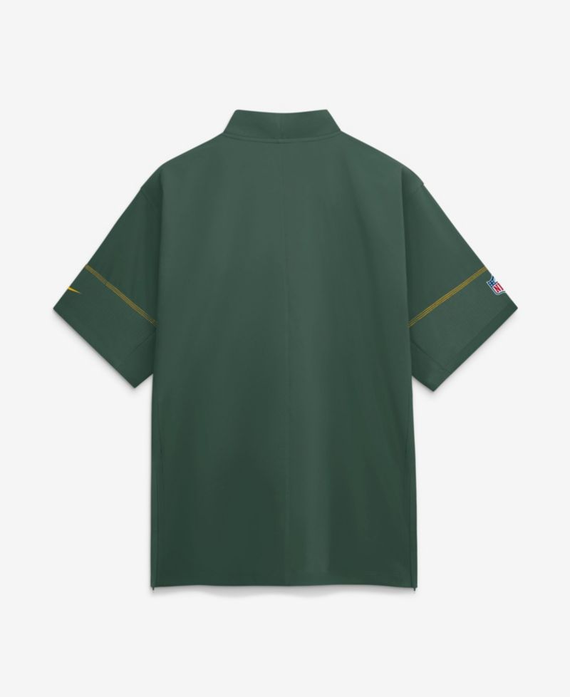 Men's Green Bay Packers Sideline Short Sleeve Quarter-Zip Coaches Jacket