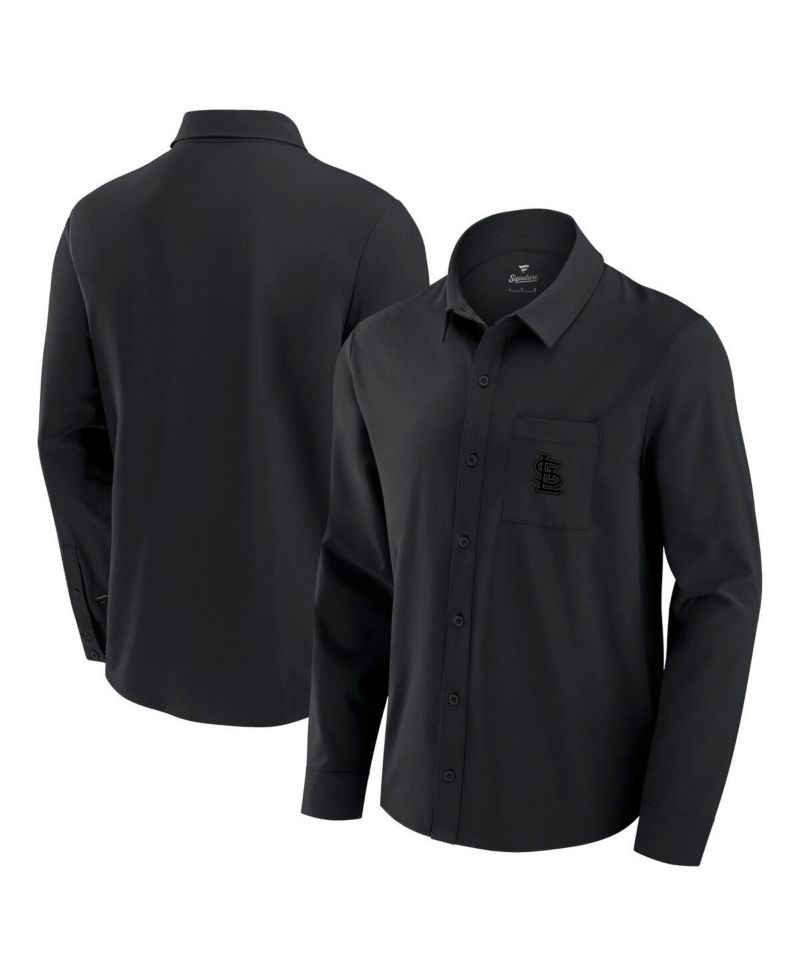 Men's Black St. Louis Cardinals Front Office Long Sleeve Button-Up Shirt