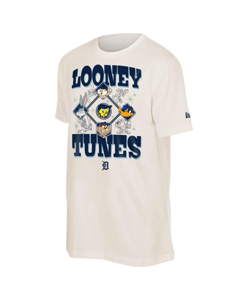 Men's and Women's Cream Detroit Tigers Looney Tunes T-Shirt