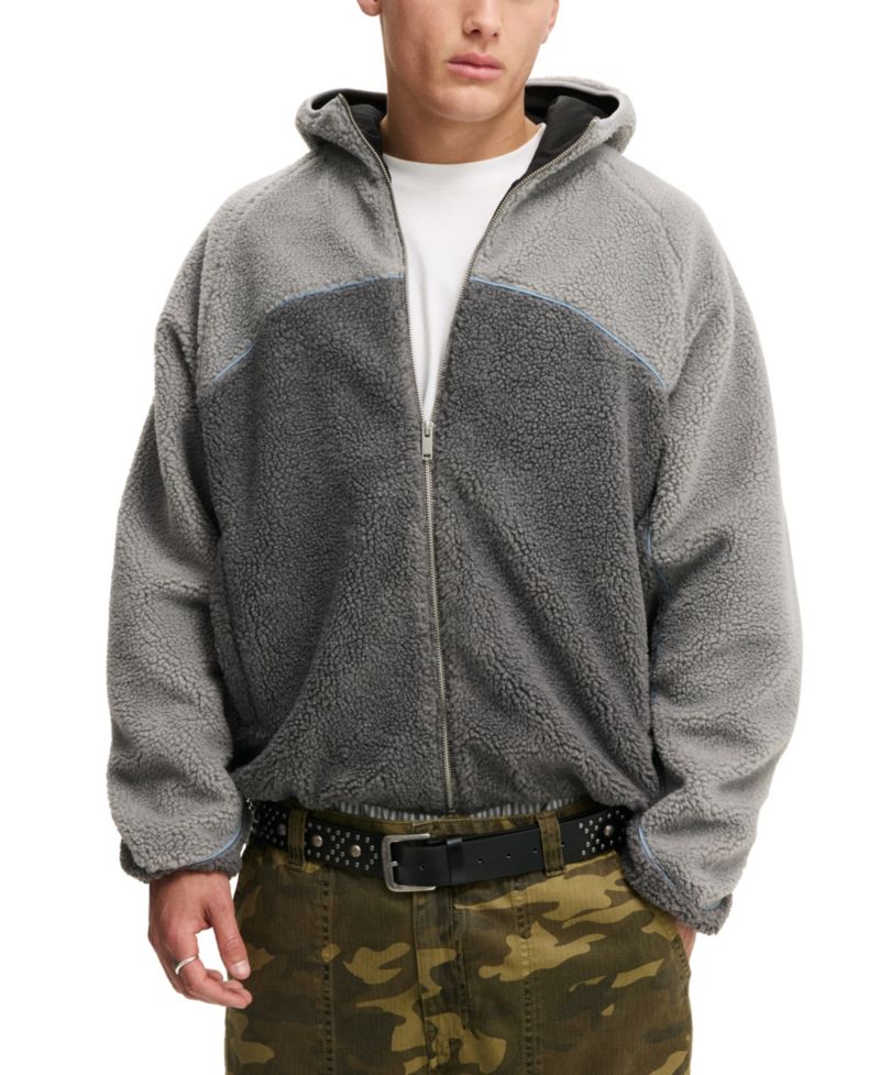 Men's Hooded Teddy Jacket