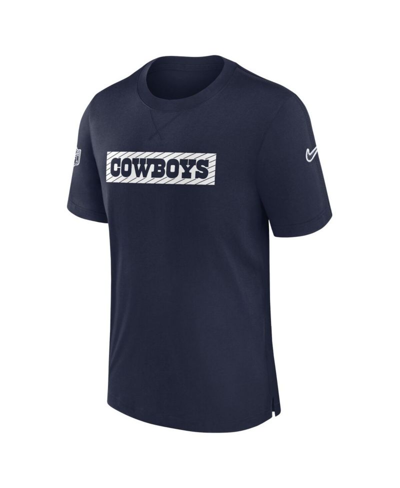 Men's Navy Dallas Cowboys 2024/25 Sideline Player Tri-Blend Performance T-Shirt