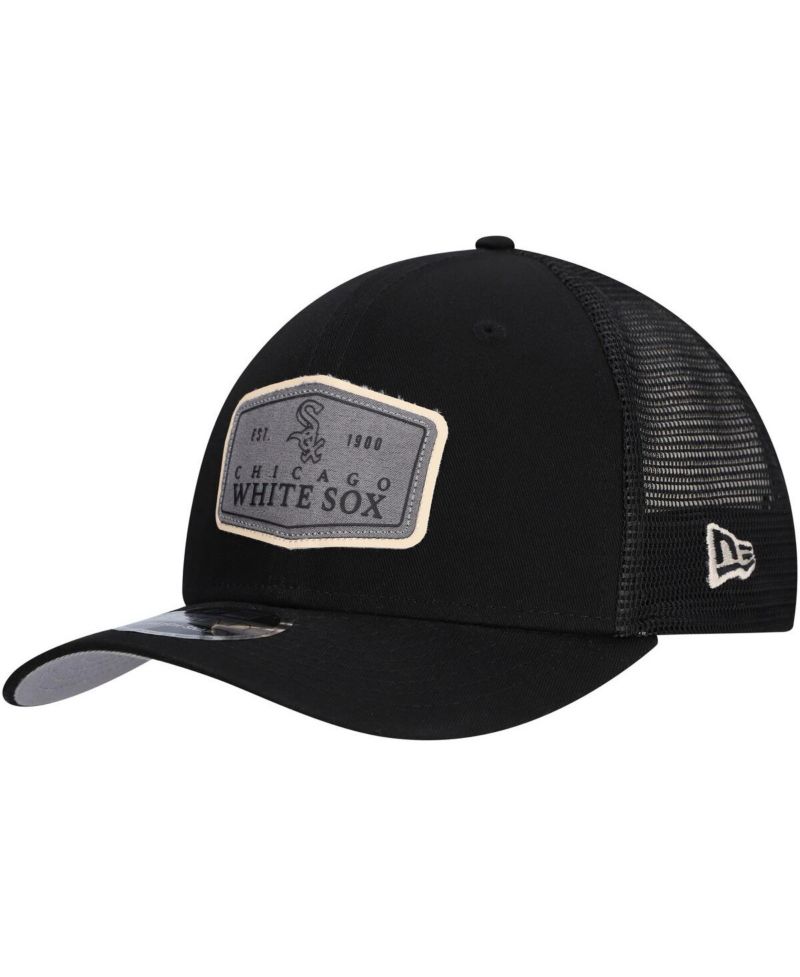 Men's Black Chicago White Sox Labeled 9SEVENTY Stretch-Snap Adjustable Hat