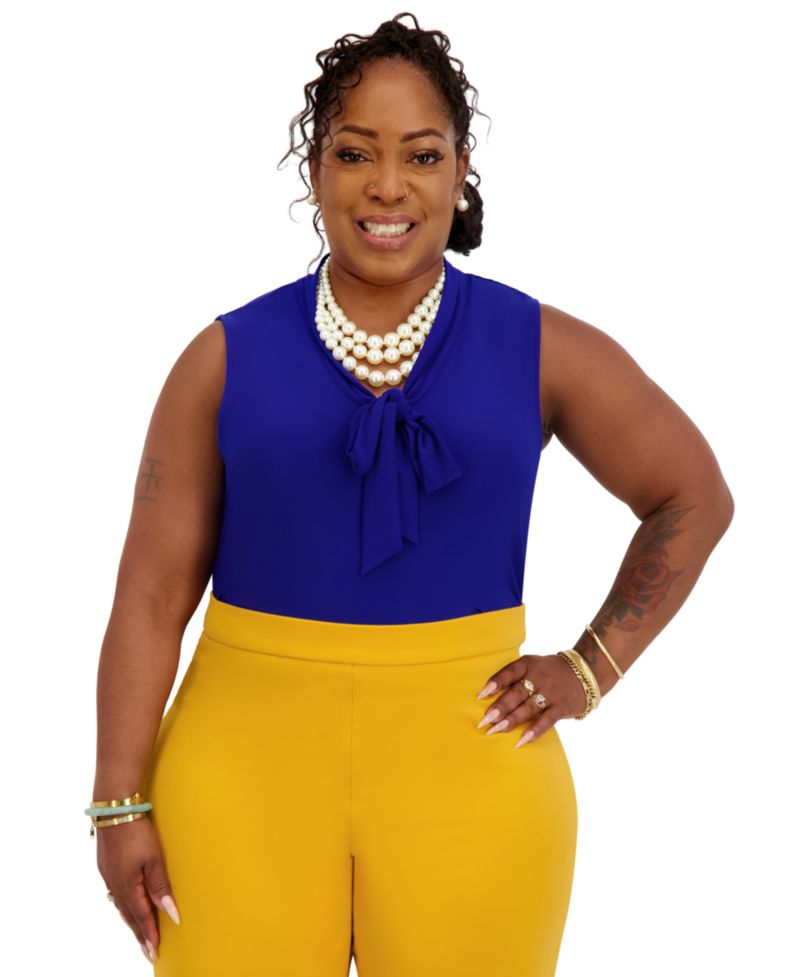 Women's Sleeveless Tie-Neck Top