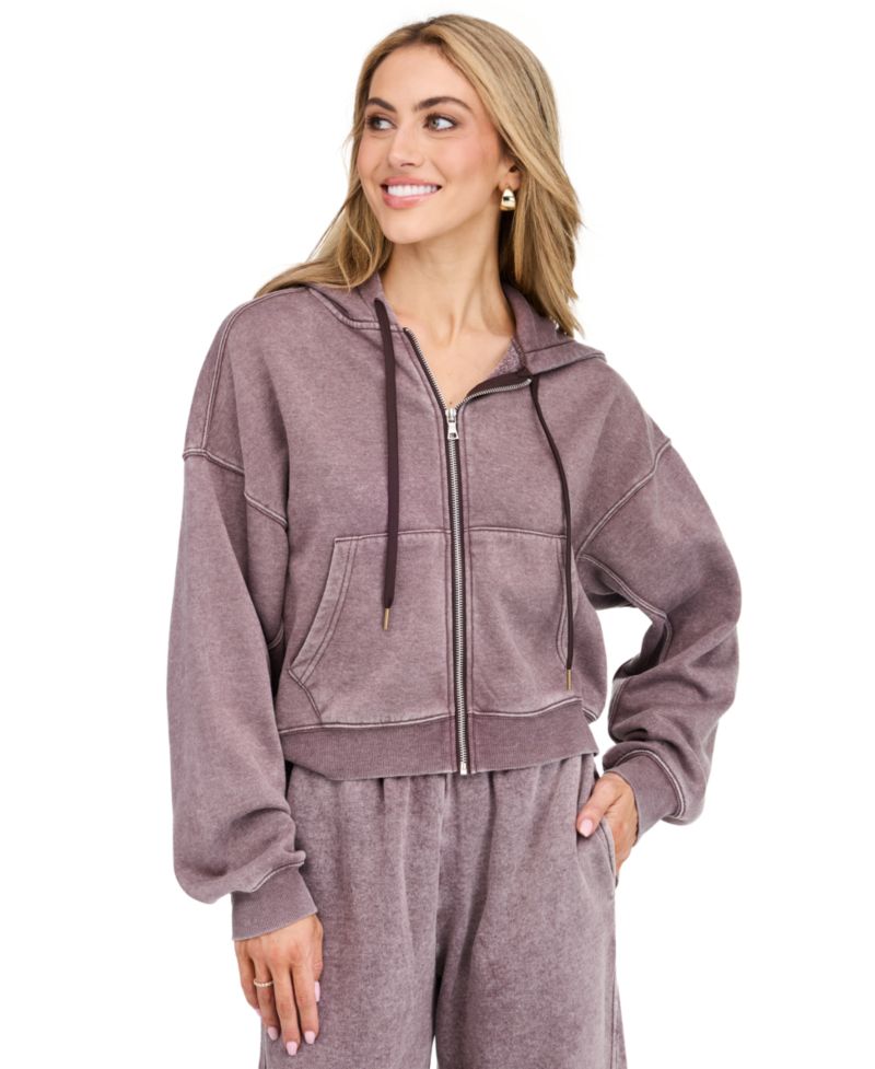 Women's Lounge Crop-Zip Cotton-Blend Sweatshirt