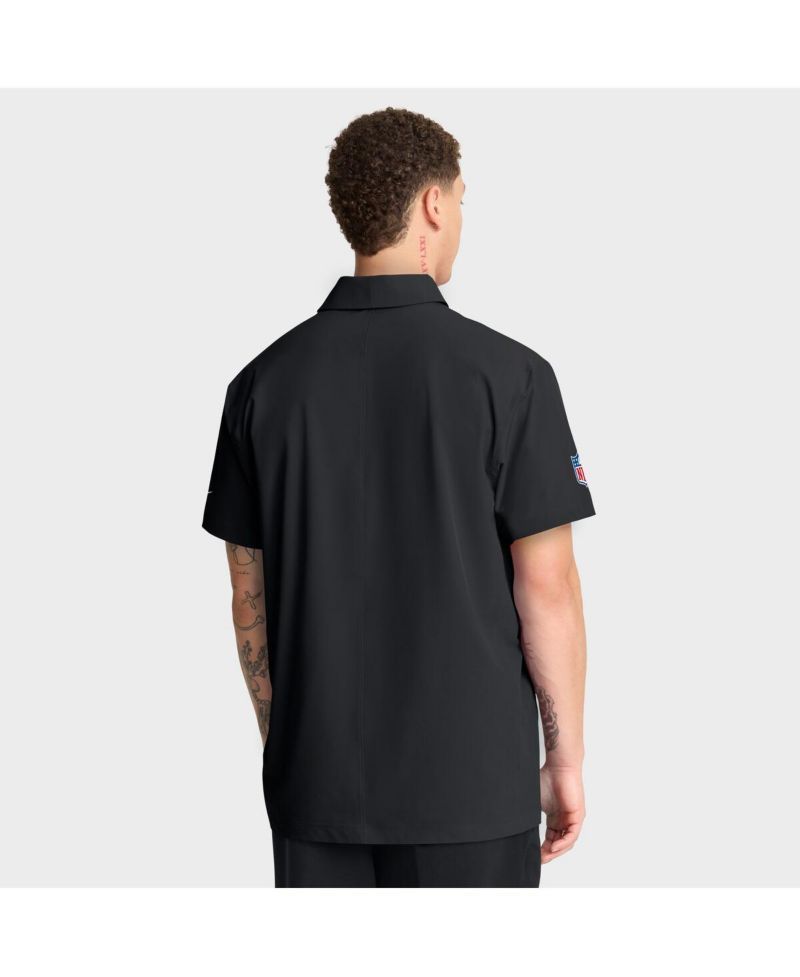Men's Black New Orleans Saints Sideline City Pride Woven Performance Polo Shirt
