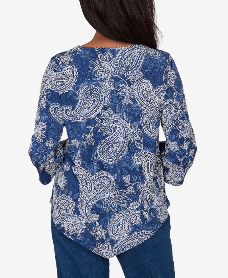 Petite Paisley Puff Printed Top