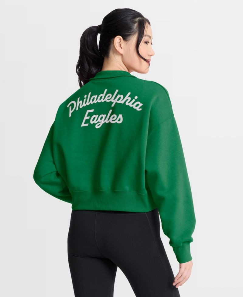 Women's Kelly Green Philadelphia Eagles Phoenix Fleece Quarter-Zip Sweatshirt