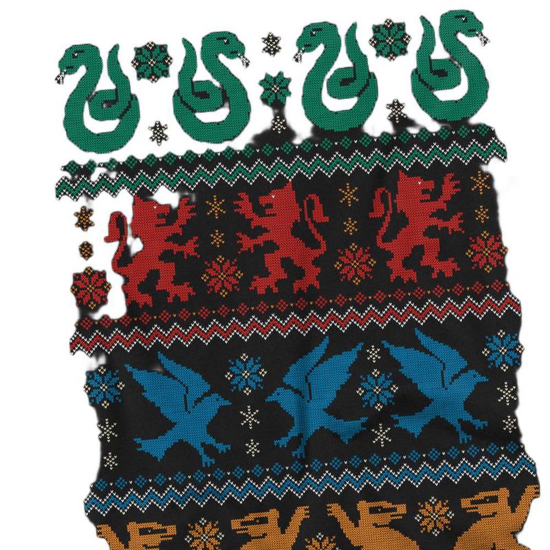 Big & Tall Hogwarts Houses Fair Isle Christmas Sweater T Shirt