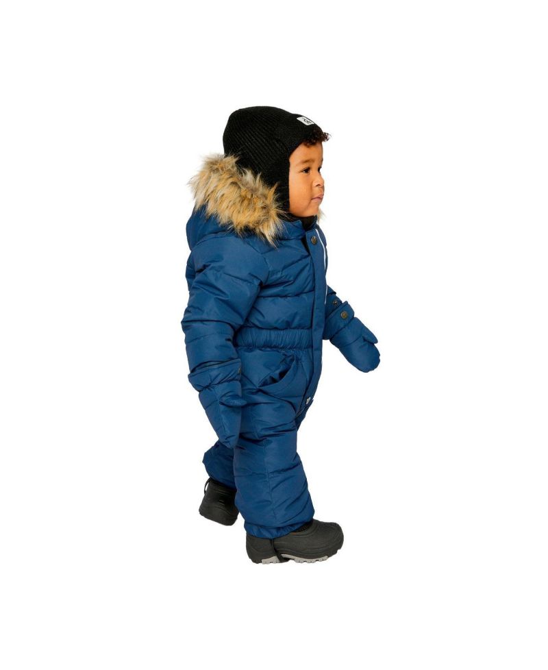 Baby Unisex Original One Piece Puffy Snowsuit with Removable Mittens and Boots.