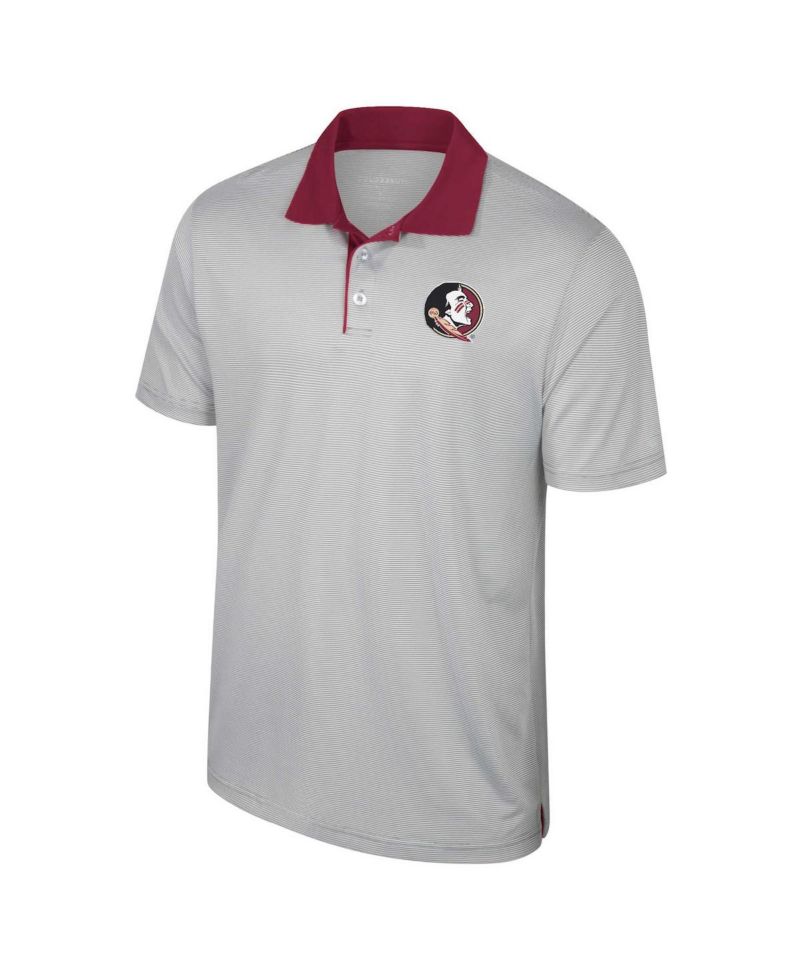Men's Gray Florida State Seminoles Big & Tall Tuck Striped Polo Shirt