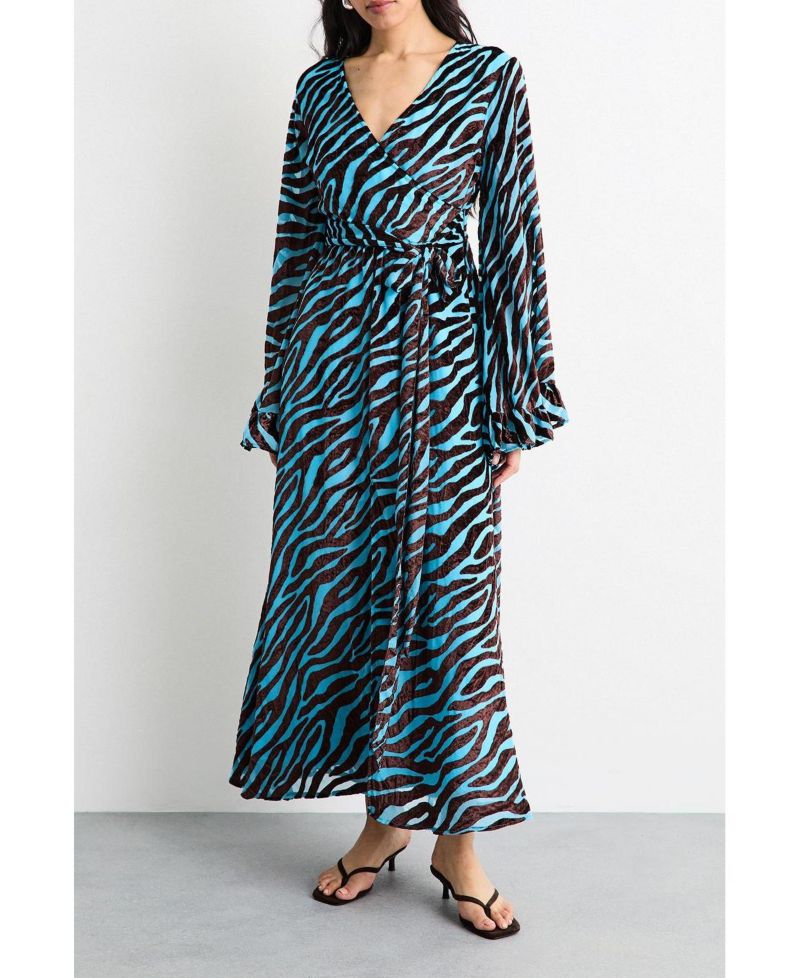 Women's Burnout Velvet Plunge Maxi Dress