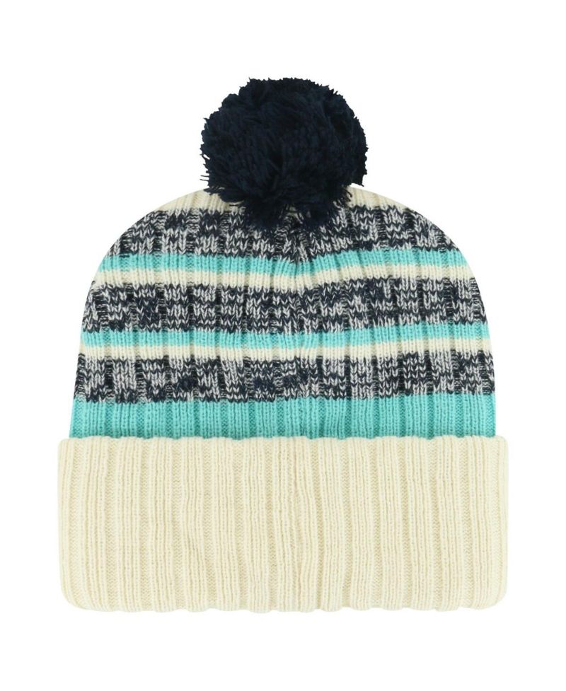 Men's Cream Seattle Kraken Tavern Cuffed Knit Hat with Pom
