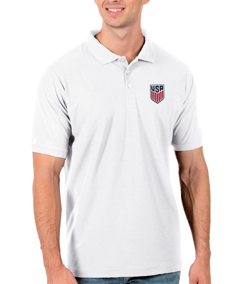 Men's White USMNT Legacy Pique Polo Shirt