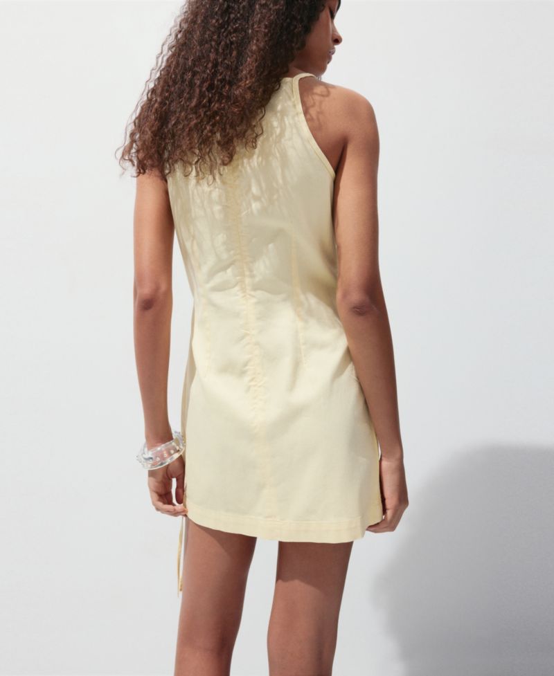 Women's Straps and Bow Detail Mini Cotton Dress