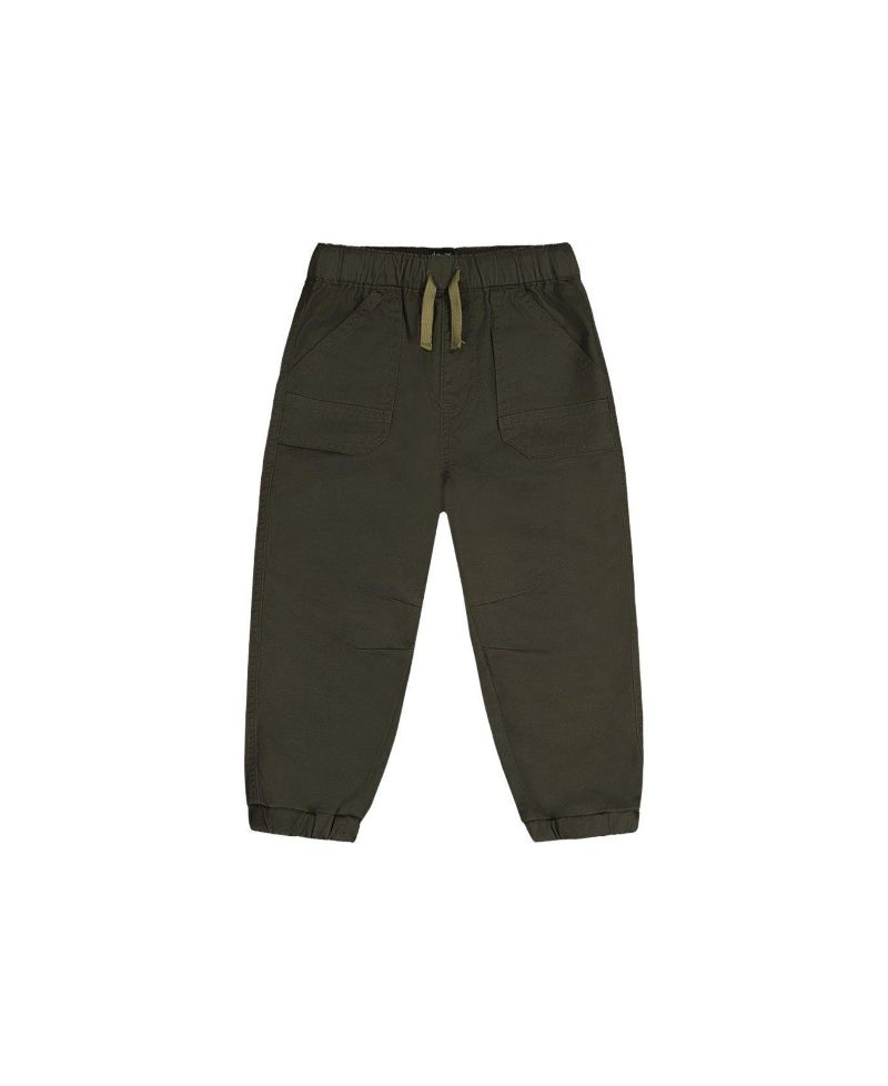 Baby Boys Stretch Canvas Jogger Pants Very Dark Green