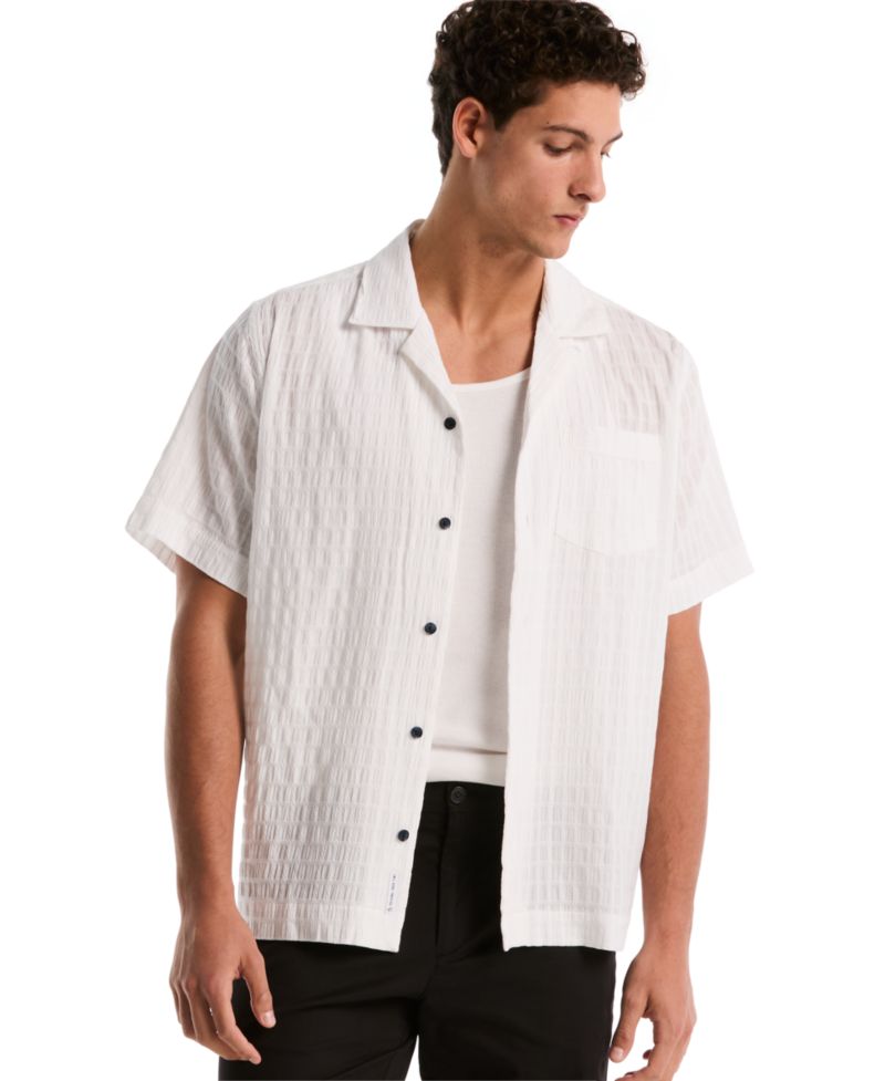 Men's Seersucker Camp Shirt