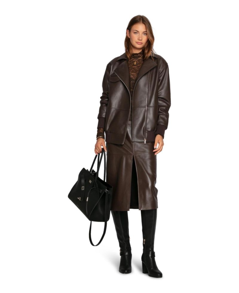 Women's Desert Moon Leather Bomber Jacket