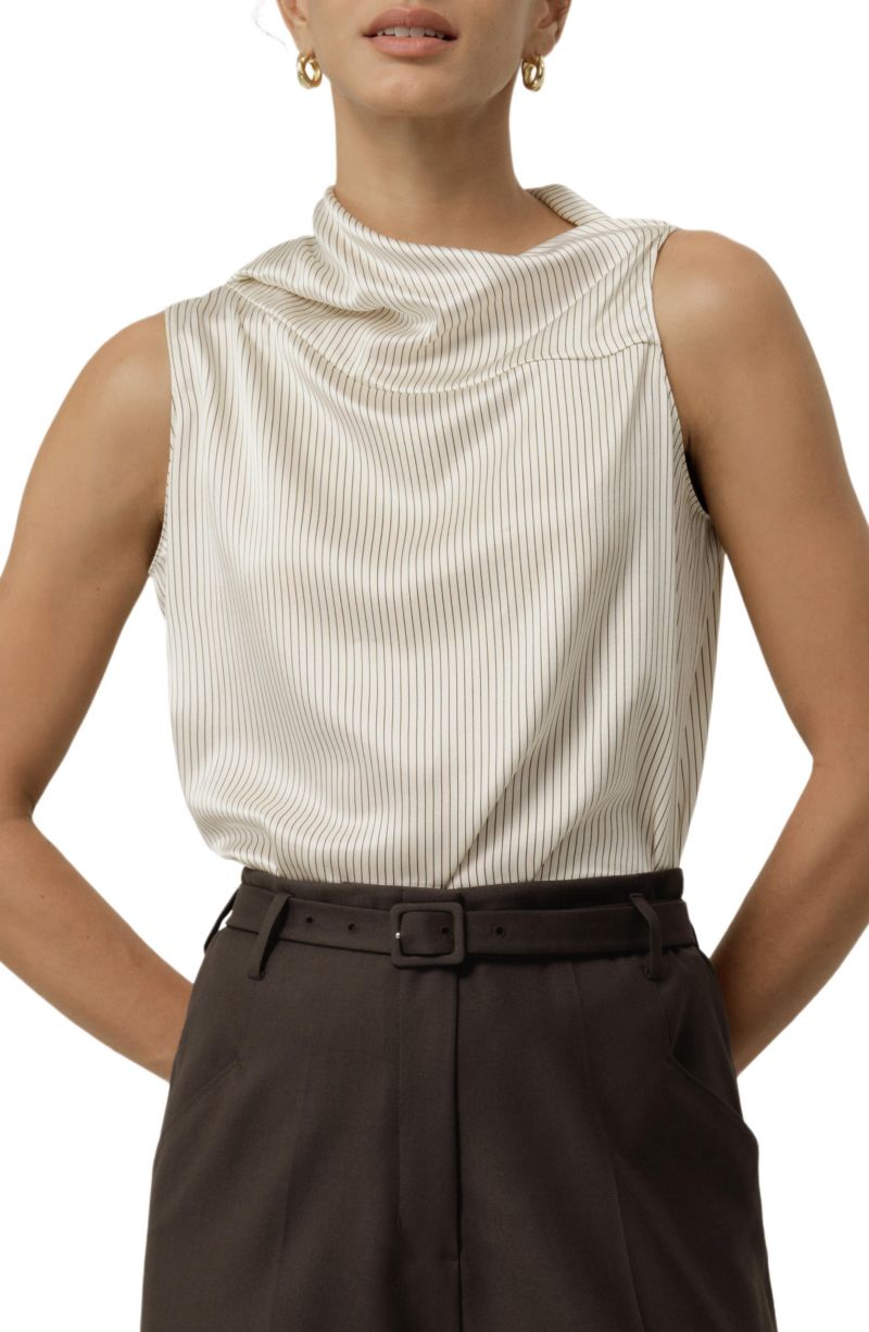 Women's Asymmetric Silk Charmeuse Sleeveless Top
