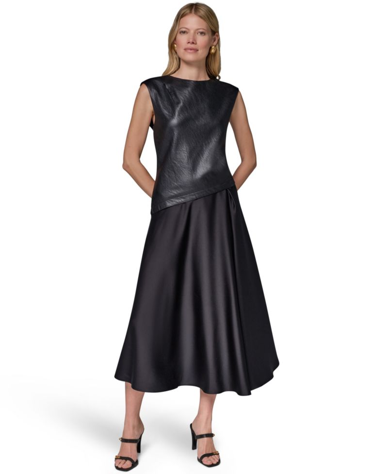 Women's Sleeveless Boat Neck Dress