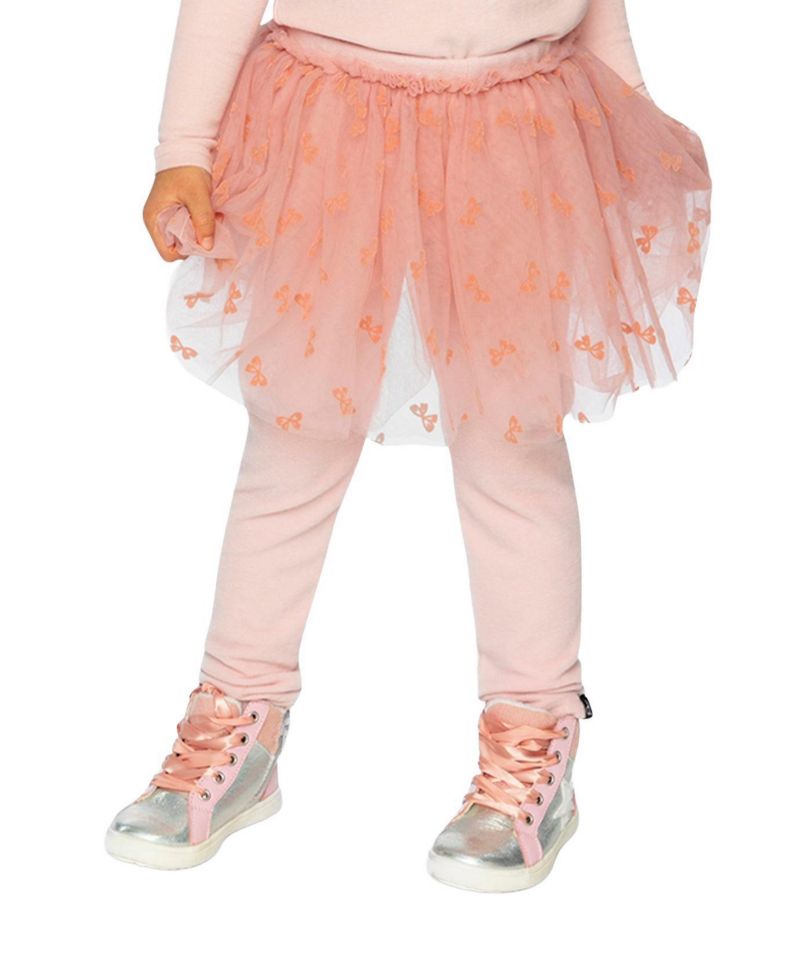 Big Girls 6-14 Leggings with Integrated Tulle Skirt
