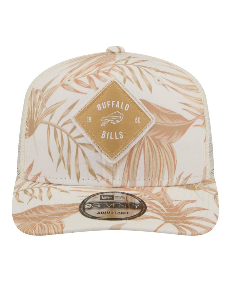 Men's Tan Buffalo Bills Tonal Palm COOLERA 9SEVENTY Adjustable Trucker Hat