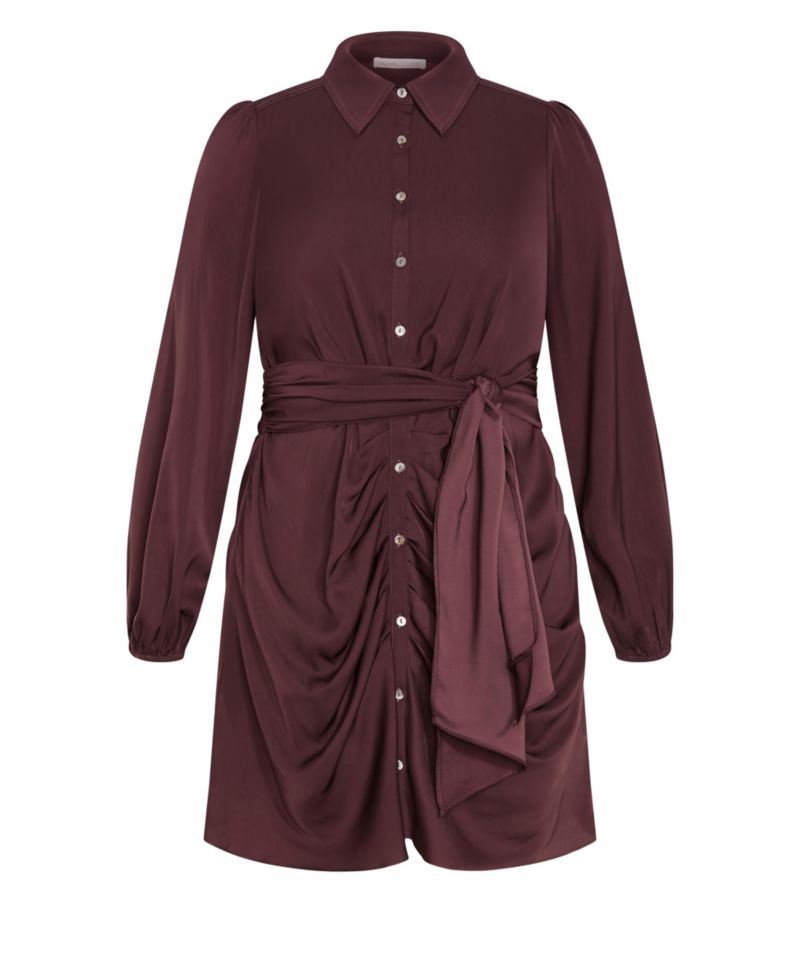 Plus Size Lianna Long Sleeve Midi Shirt Dress
