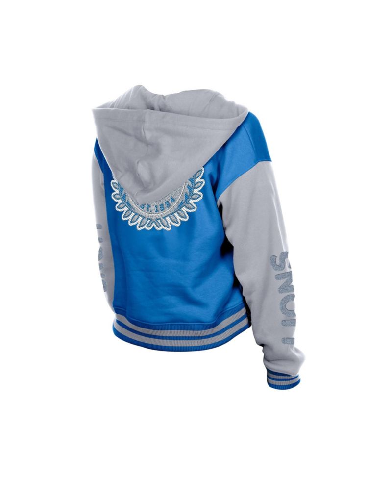 Women's Blue Detroit Lions Throwback Full-Snap Hooded Jacket