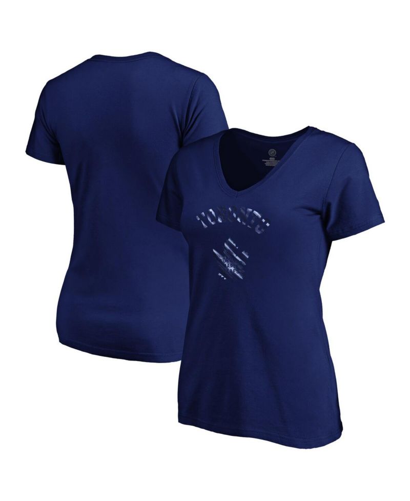 Women's Navy Toronto Maple Leaf's Total Shine V-Neck T-Shirt
