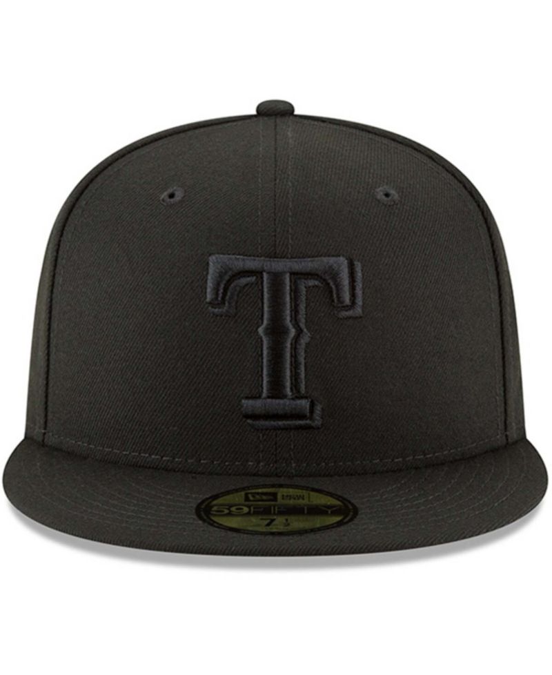 Men's Black Texas Rangers Primary Logo Basic 59FIFTY Fitted Hat