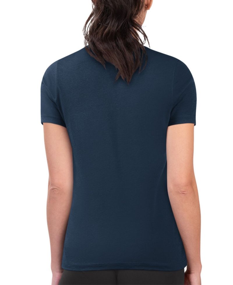Women's Navy Seattle Mariners Super-Slim Fit Lightweight Flowers Graphic T-Shirt