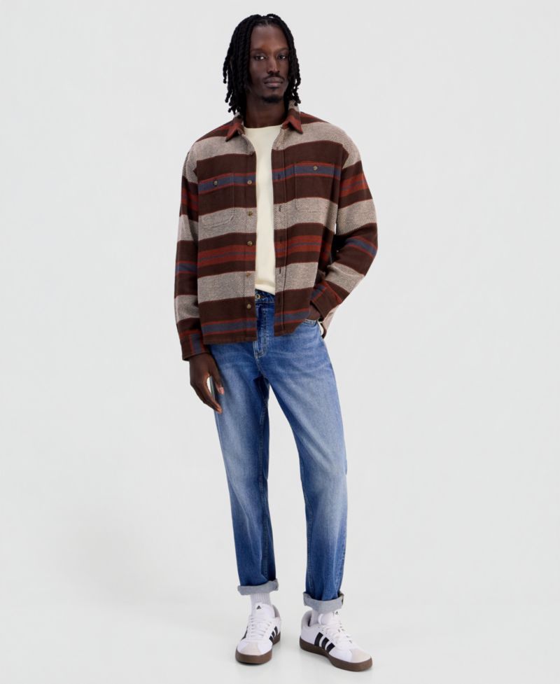 Men's Jim Blanket Stripe Long-Sleeve Overshirt