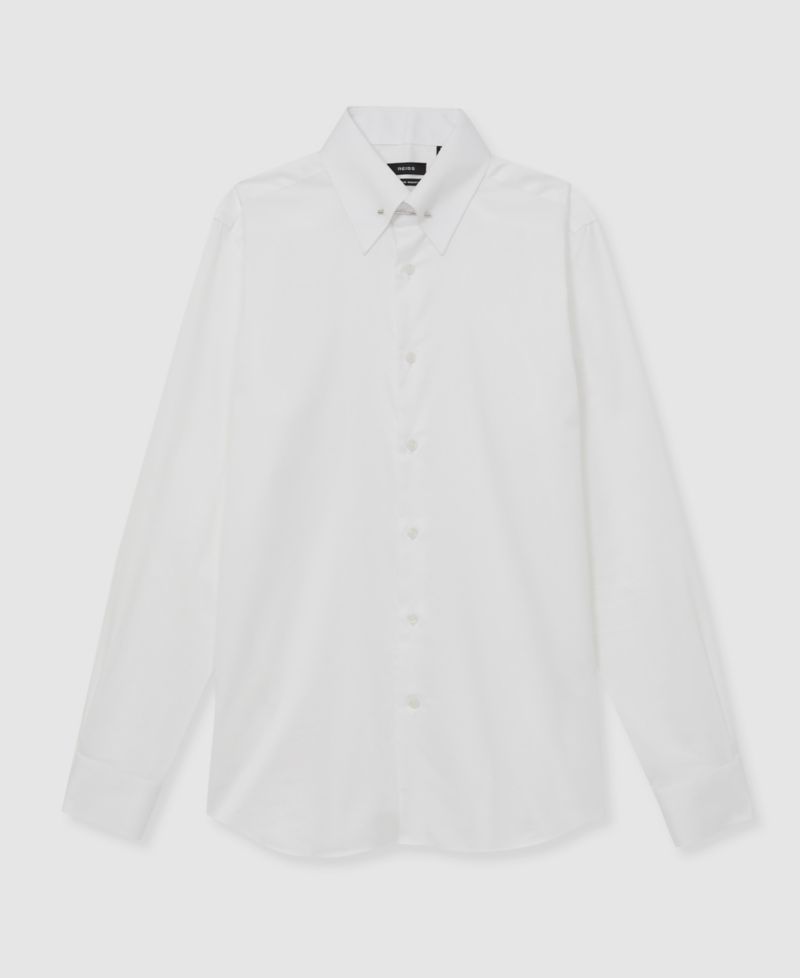 Men's Caldwell Regular-Fit Cotton Pin-Collar Shirt