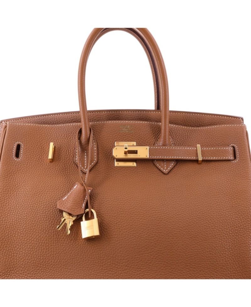 Birkin 35 Handbag Brown Togo with Gold Hardware