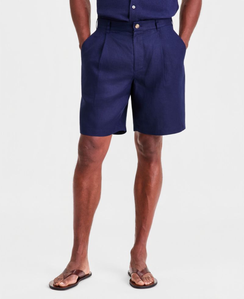 Men's Linen Pleated Shorts
