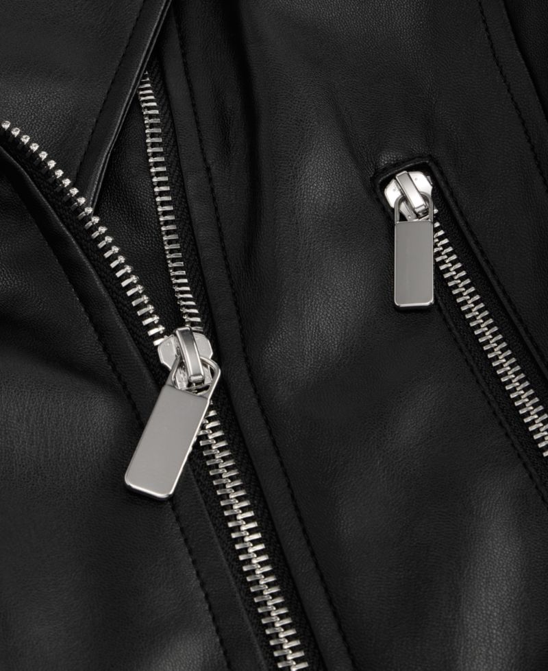 Women's Faux-Leather Moto Jacket